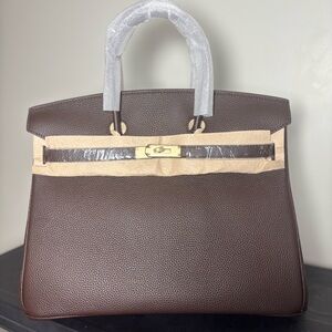 Chocolate genuine leather wirkin